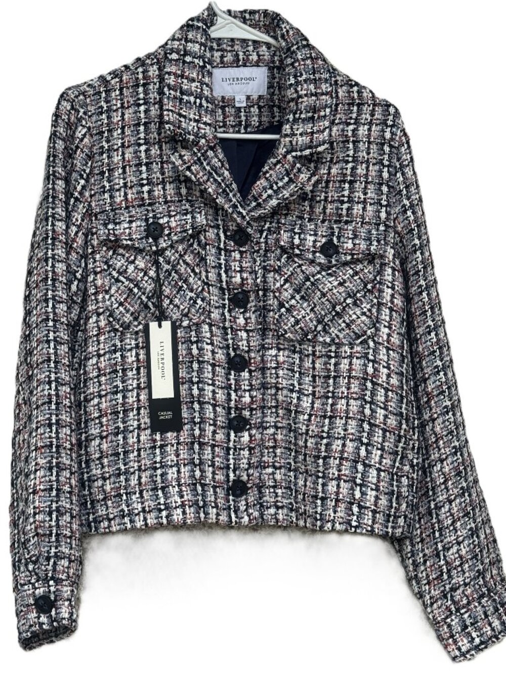 NWT Liverpool Los Angeles Bouclé Tweed Shacket Jacket L